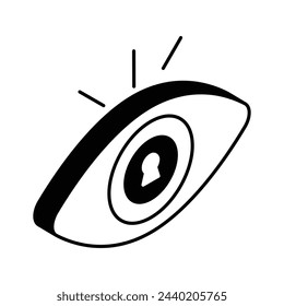 Human eye having keyhole concept vector of secure monitoring