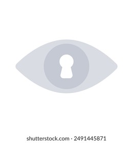 Human eye having keyhole concept vector of secure monitoring