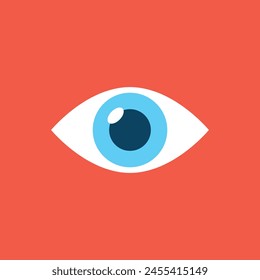 Human eye icon in flat style. Eyeball vector illustration on isolated background. Vision sign business concept.