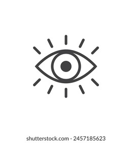 Human eye icon in flat style. Eyeball vector illustration on isolated background. Vision sign business concept.