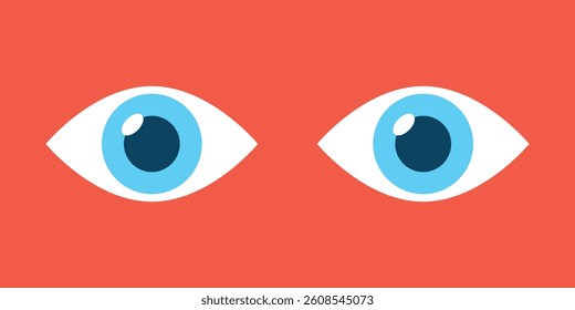 Human eye icon in flat style. Eyeball vector illustration on isolated background. Vision sign business concept.