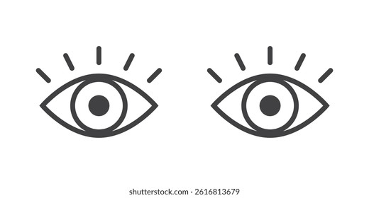 Human eye icon in flat style. Eyeball vector illustration on isolated background. Vision sign business concept.