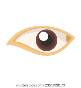 Human eye icon flat vector. View look. Lens optical isolated