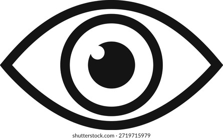 Icono del ojo humano, ojo humano, ojo humano aislado sobre fondo blanco. Vector, ilustración de diseñador, Anuncio de Web, Imagen de Vector.