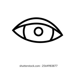 Human eye icon. Logo for ophthalmology center or clinic. Optometry concept. Eyesight examination, diagnosis and treatment concept. Eyeball, iris and eyelid medical poster flat vector illustration