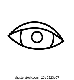 Human eye icon. Logo for ophthalmology center or clinic. Optometry concept. Eyesight examination, diagnosis and treatment concept. Eyeball, iris and eyelid medical poster flat vector illustration