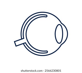 Human eye icon. Logo for ophthalmology center or clinic. Eyesight examination, diagnosis and treatment concept. Eyeball, iris, retina and cornea anatomical medical poster flat vector illustration.