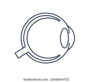 Human eye icon. Logo for ophthalmology center or clinic. Eyesight examination, diagnosis and treatment concept. Eyeball, iris, retina and cornea anatomical medical poster flat vector illustration.