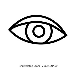 Human eye icon. Logo for ophthalmology center or clinic. Optometry concept. Eyesight examination, diagnosis and treatment concept. Eyeball, iris and eyelid medical poster flat vector illustration