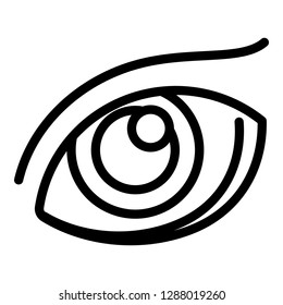 Human eye icon. Outline human eye vector icon for web design isolated on white background