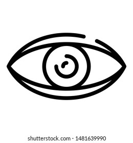 Human eye icon. Outline human eye vector icon for web design isolated on white background