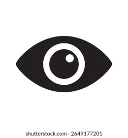 Ícone de olho humano que representa a observação e o monitoramento da visão para conceitos como biometria de vigilância de segurança e percepção visual vetor de percepção sólido glifo