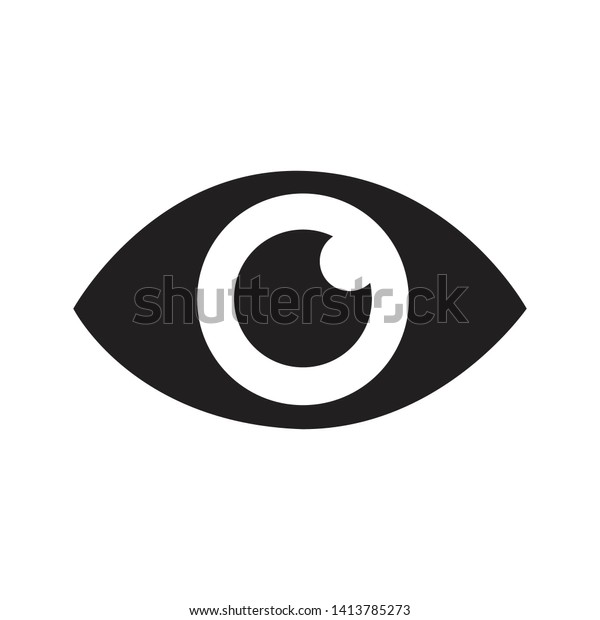 Human Eye Icon Silhouette Black Vector Stock Vector (Royalty Free ...