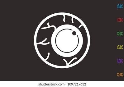 human eye, icon, vector illustration