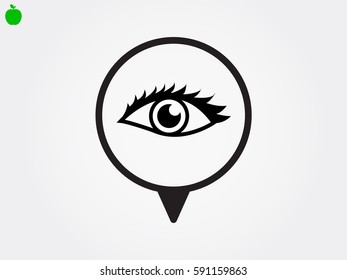 human eye, icon, vector illustration eps10