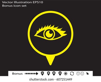 human eye, icon, vector illustration eps10