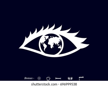 human eye, icon, vector illustration eps10