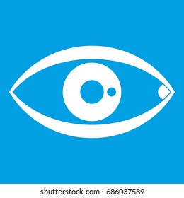 Human eye icon white isolated on blue background vector illustration