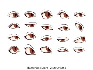 Human Eye Illustrtaion Icon Set 