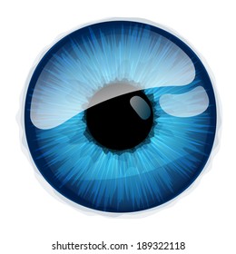 Human eye iris isolated on white background.