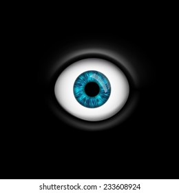 human eye isolated on black background