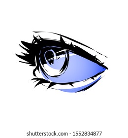 Human eye isolated on white background. Graphic vector illustration.