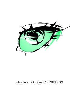 Human eye isolated on white background. Graphic vector illustration.