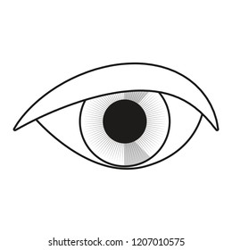 human eye isometric on white background