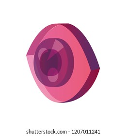 human eye isometric on white background
