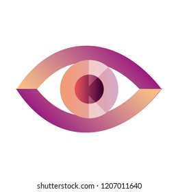 human eye isometric on white background