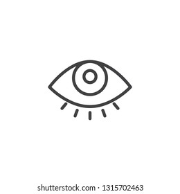 Human eye line icon. linear style sign for mobile concept and web design. Eye view outline vector icon. Vision symbol, logo illustration. Pixel perfect vector graphics