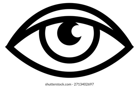 Icono de línea del ojo humano. Símbolo negro a la vista
