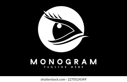 Human eye logo eyesight vision optical business concept abstract monogram vector template