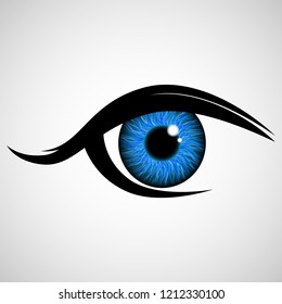 The human eye, look. Iris. Ophthalmic lenses. Vector illustration.