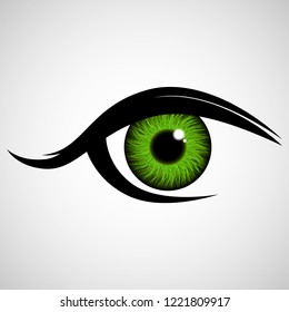 The human eye, look. Iris. Ophthalmic lenses. Vector illustration.