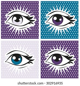  human eye on dot background