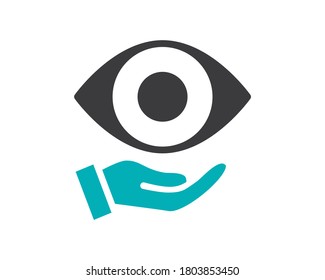 Icono de ojo humano colorido a mano. Salud, tratamiento médico, símbolo de prevención de enfermedades