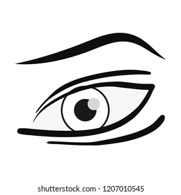 human eye on white background
