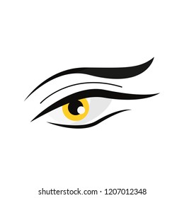 human eye on white background
