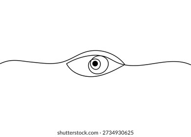Human eye one line art vector illustration design on white  background