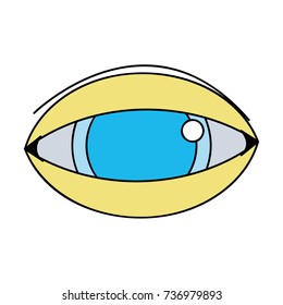 human eye to optical vision icon