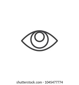 Human eye outline icon. linear style sign for mobile concept and web design. Vision simple line vector icon. Symbol, logo illustration. Pixel perfect vector graphics
