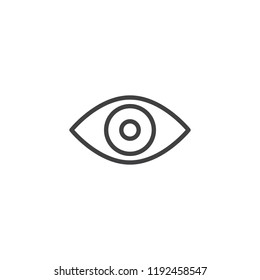Human Eye outline icon. linear style sign for mobile concept and web design. Visibility simple line vector icon. Symbol, logo illustration. Pixel perfect vector graphics