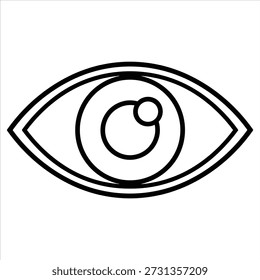 Human eye outline icon for vision and sight