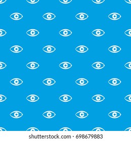 Human eye pattern repeat seamless in blue color for any design. Vector geometric illustration