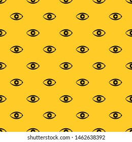 Human eye pattern seamless vector repeat geometric yellow for any design