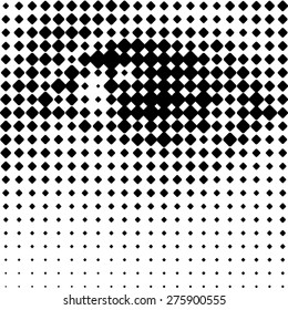 A human eye, printing grid-like graphic on transparent background.