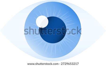 Human eye, realistic human eye isolated on white background, eye icon. Vector, cartoon illustration, poster, postcard. Vector image.