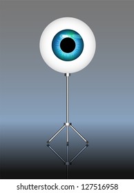 human eye in a room, conceptual for surveillance