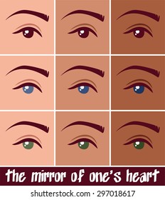 human eye set different colors
